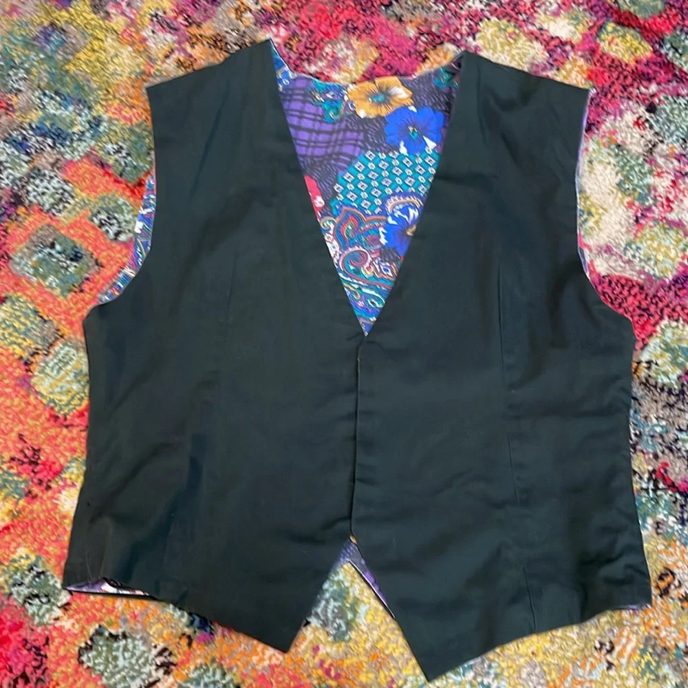 *️⃣Vintage*️⃣ hand made reversible vest ✌🏼 - Picture 3 of 4
